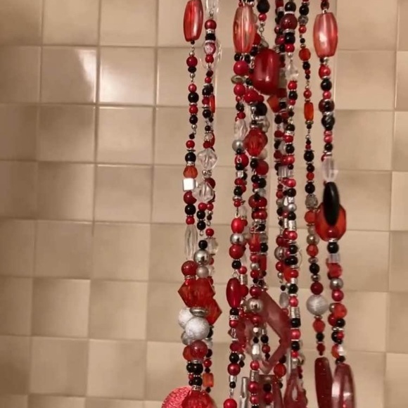 Red Beaded Hanging Decor - Picture 3 of 6